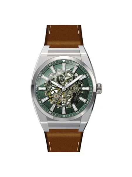 FOSSIL Analógové hodinky EVERETT / tmavozelená / strieborná hnedá