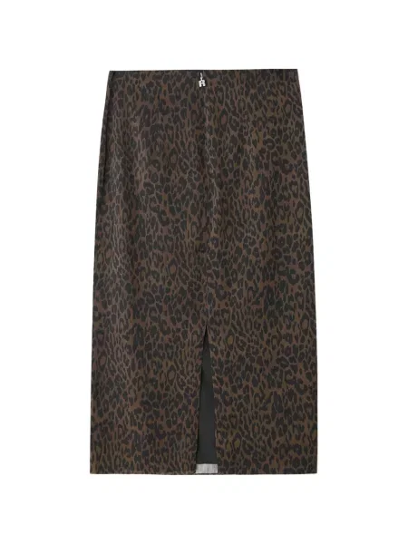 Fustă tip creion Rotate Birger Christensen cu imagine cu model leopard maro