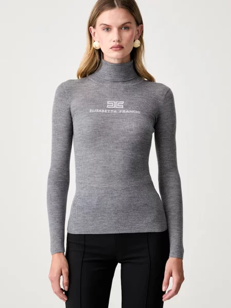 Pulover Elisabetta Franchi de lână gri