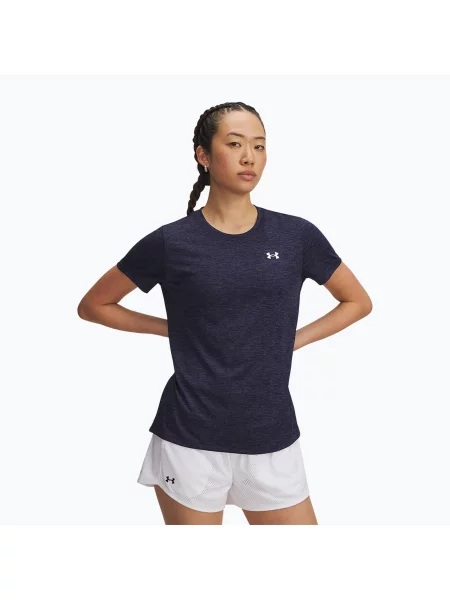 Tricou de antrenament pentru femei Under Armour Tech Twist midnight navy/white alb