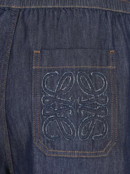 Pantaloni Loewe cu autograf cu cordon albastru