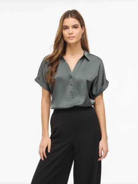 VILA Bluză VIENNA RAVENNA pin verde