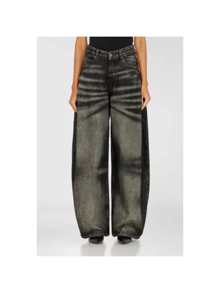Szerokie jeansy Diesel czarne