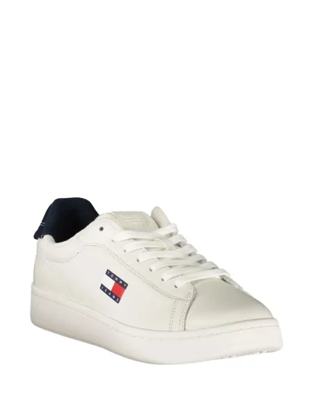 Bőr sneaker Tommy Hilfiger autogrammal fehér