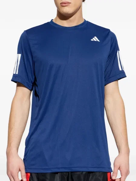Ριγέ τένις μπλούζα Adidas με αυτόγραφο μαύρο