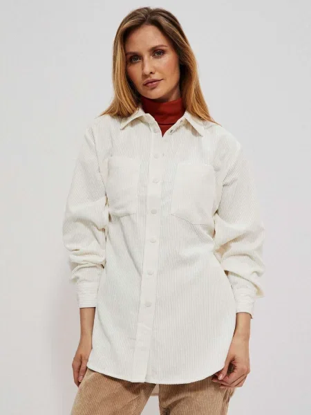 Cămașă Moodo de catifea cord gri