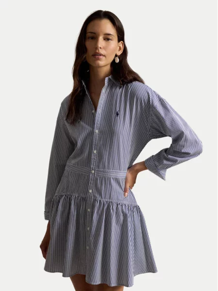 Polo Ralph Lauren Srajčna obleka Mornarsko modra