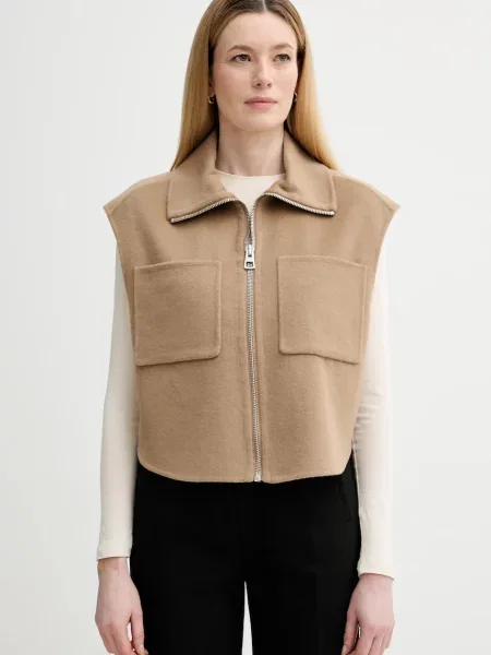 Marc O'Polo vestă din amestec de lână de tranziție bej