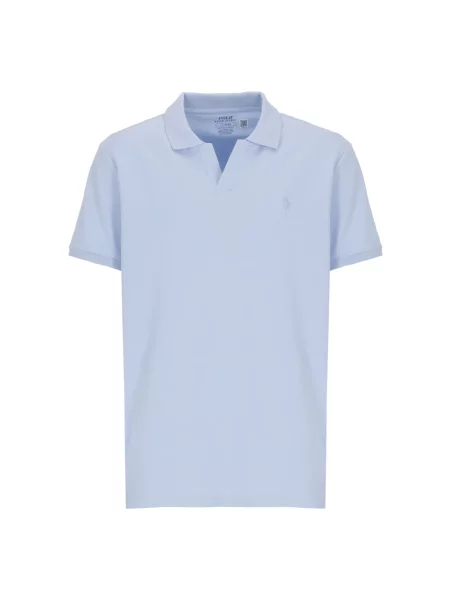 Koszulka polo o kroju slim fit z mieszanki bawełny Polo Ralph Lauren niebieskie
