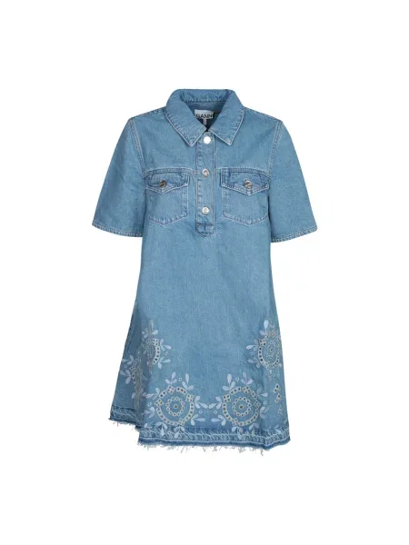 Mała mały sukienka mini Ganni garniturowa niebieska