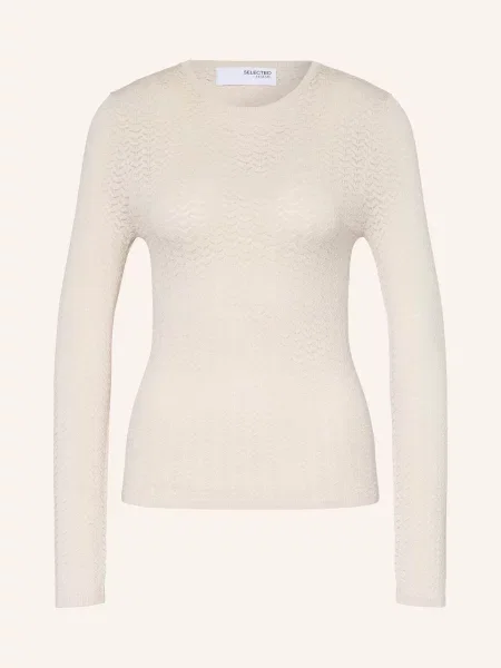 Selected Femme Sweter beige beżowy