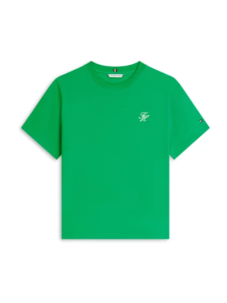 TOMMY HILFIGER Tričko limetková / bílá zelené