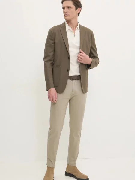 Однотонное поло Hackett London бежевое