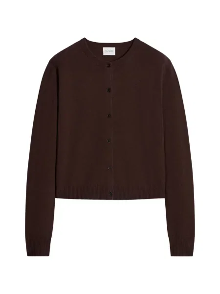 Cardigan Closed cu decolteu rotund maro