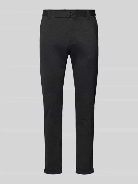 Spodnie materiałowe w kroju slim fit o skróconym fasonie Lindbergh
