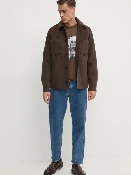 Футболка Pepe Jeans AWEST з принтом коричневий