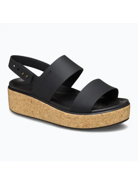 Sandale pentru femei Crocs Brooklyn Cork Low Wedge black/black negru
