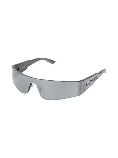 Lniane okulary przeciwsłoneczne Balenciaga Shield szare