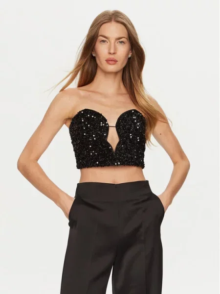 Top Bardot crna