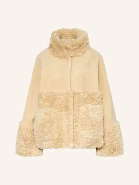 Darling Harbour Kurtka Pluszowa Ze Sztucznym Futrem beige beżowa