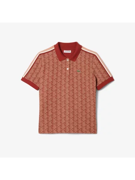 Lacoste поло Monogram коричневе