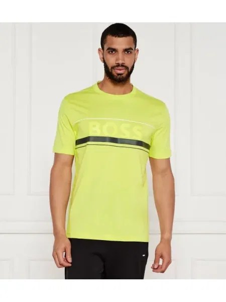 BOSS GREEN Tricou Iconic Zone verde