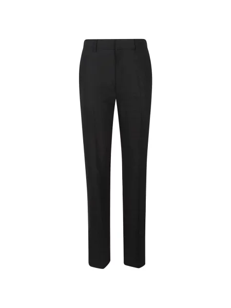 Pantaloni Petar Petrov cu model herringbone negru
