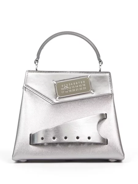 Geanta de piele Maison Margiela din piele argintiu