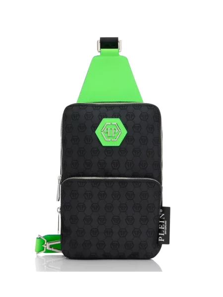 Geantă crossbody Philipp Plein din jacard negru