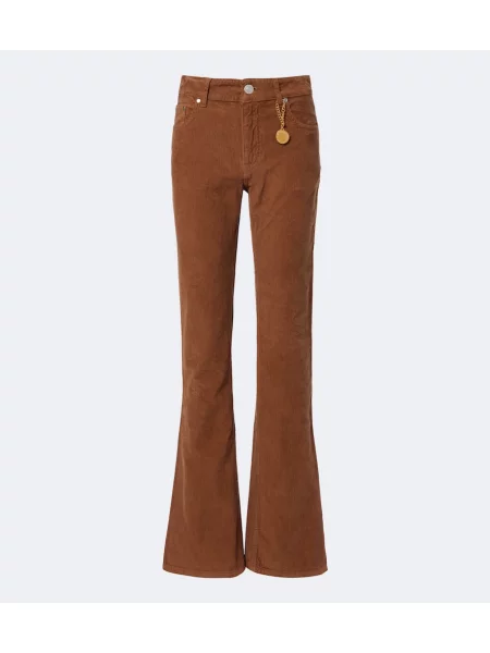 Pantaloni Stella Mccartney de catifea cord evazate maro