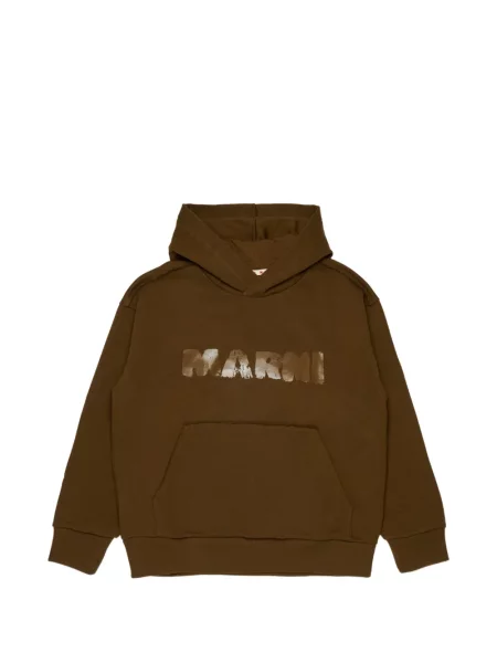 Bluza z kapturem dziecięca Marni brązowa