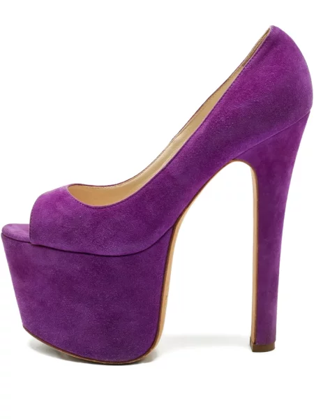 Pantofi cu toc Brian Atwood cu platformă violet
