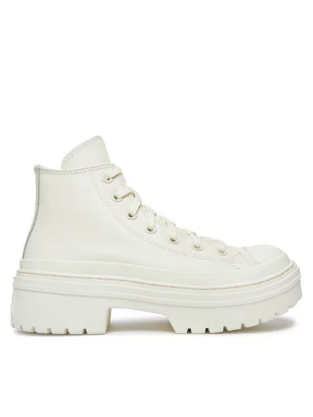 Converse Polokozačky Chuck Taylor All Star Lugged Heel Leather Platform bílá
