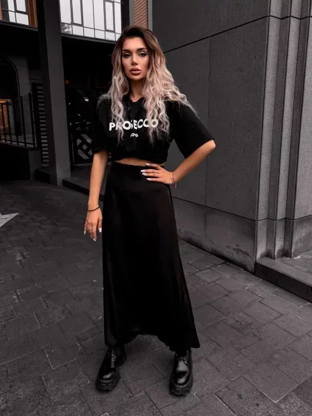 Юбка макси Uaclothes софтшелл черная
