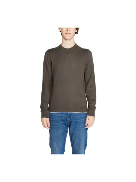 Dzianinowy sweter Armani Exchange khaki