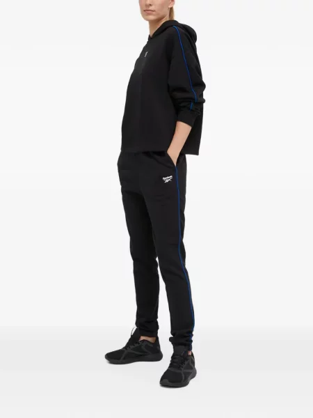 Hanorac cu glugă Reebok din fleece negru