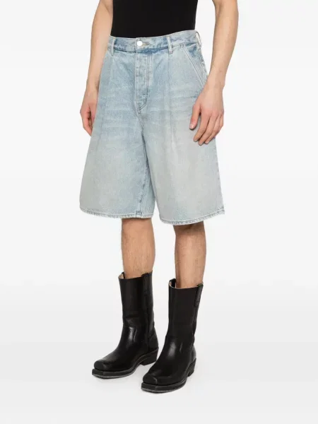 Plisované džínové šortky Purple Brand modré