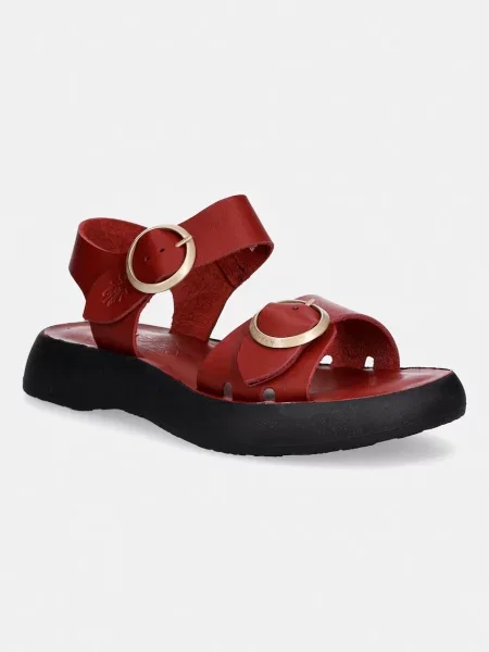 Fly London sandale de piele bordo
