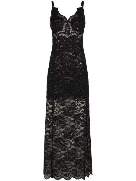 Rochie maxi Rabanne din dantelă de costum negru