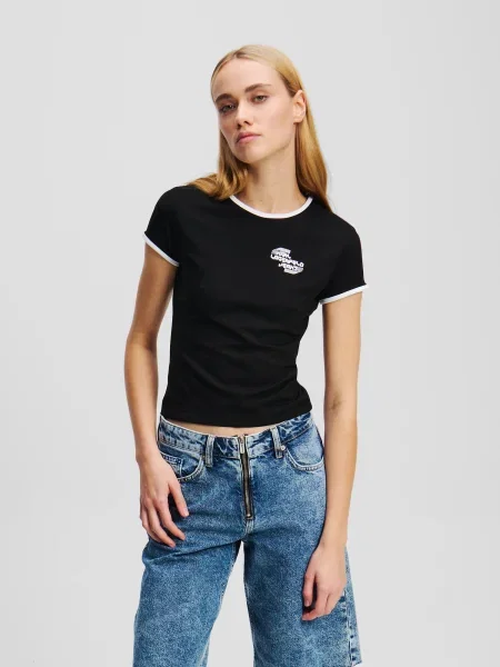 KARL LAGERFELD JEANS Tricou negru alb