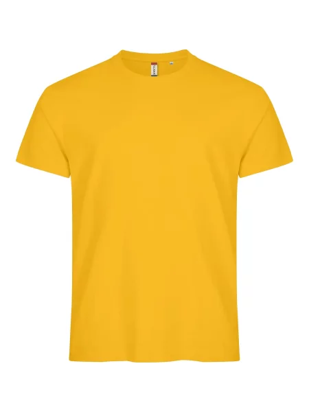 Clique Basic-T T-shirt dopasowany krój – lemon biała