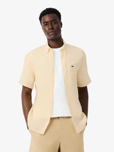 Лляна Сорочка повсякденна Lacoste бежевий