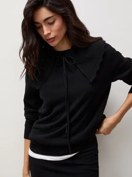 Answear.LAB pulover pentru femei din lână merino negru