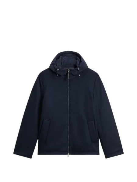 Geacă Woolrich cu glugă albastru