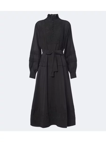 Rochie midi Polo Ralph Lauren cu broderie negru