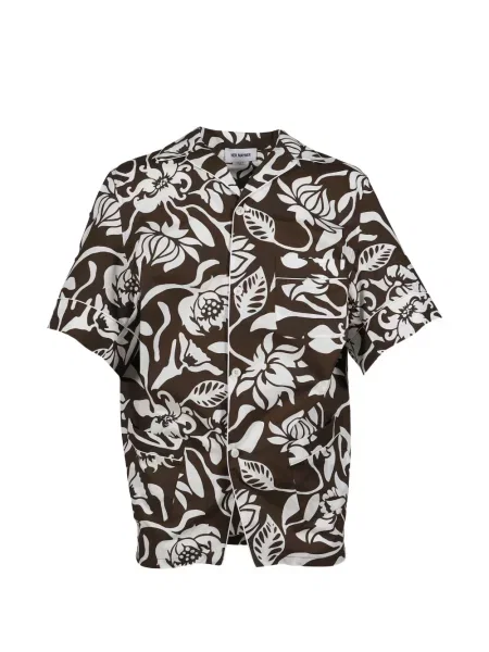 Cămașă Hed Mayner cu model floral maro
