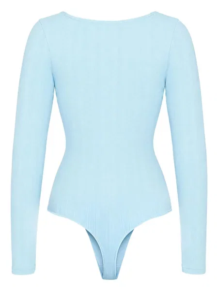 Cfab Alakformáló body Longsleeve Bodysuit Sculpting Shapewear with String égkék