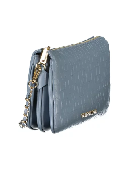 Lniana torebka crossbody Valentino By Mario Valentino elegancka niebieska