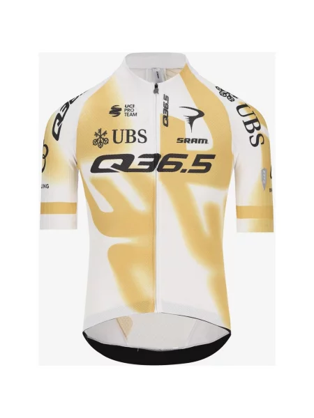 Koszulka rowerowa Pro Cycling Team Gregarius Off-Road krótki rękaw żółty M biały