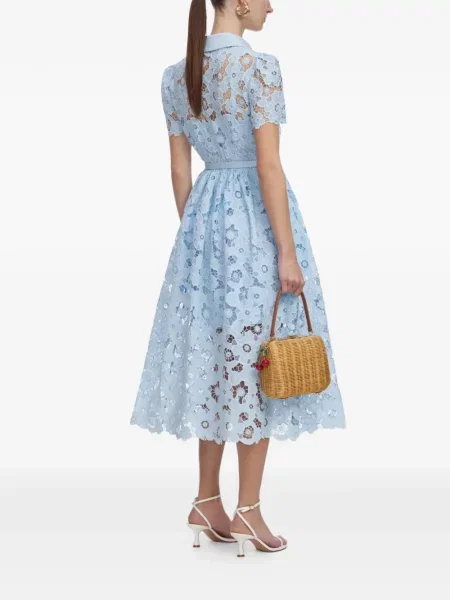 Rochie midi Self-portrait de costum albastru